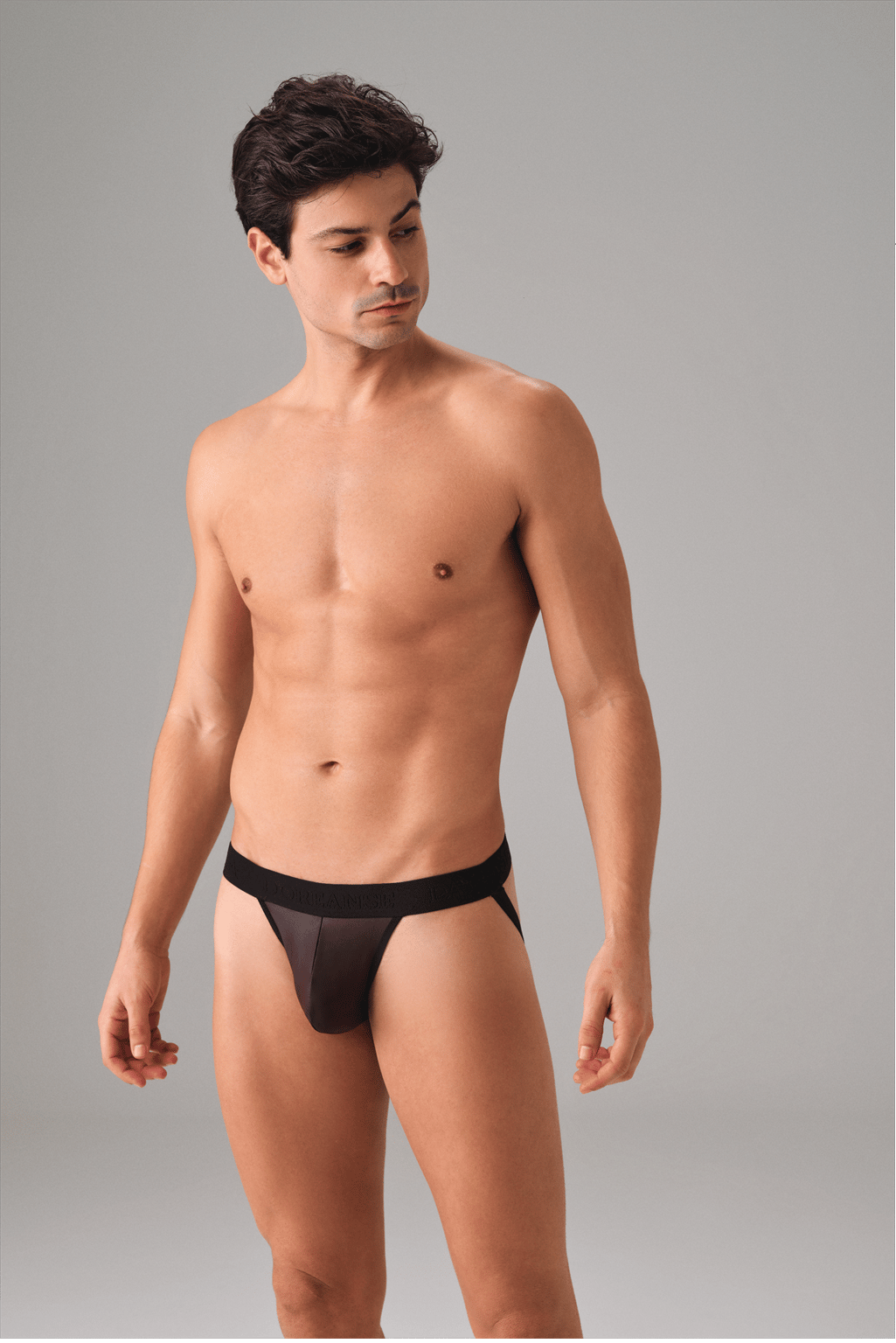 Erkek Fantezi Mat Jockstrap string 1002 Siyah