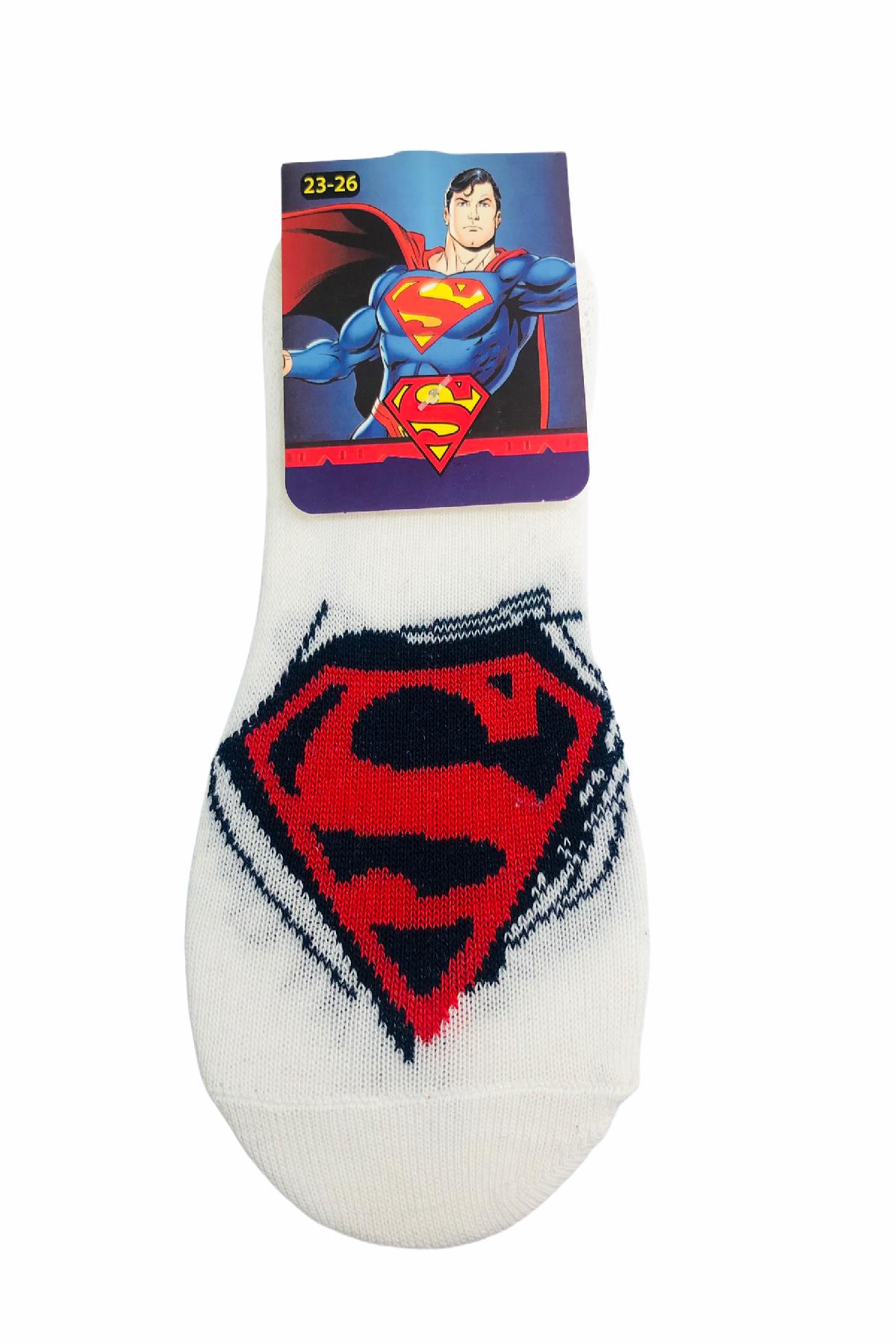 SUPERMAN ÇİZGİ FİLM KARAKTERLİ PAMUK SNEAKER ÇOCUK ÇORABI