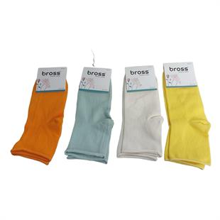 4LÜ SET LASTİKSİZ PAMUKLU DÜZ KADIN YARIM KONÇ ÇORAP