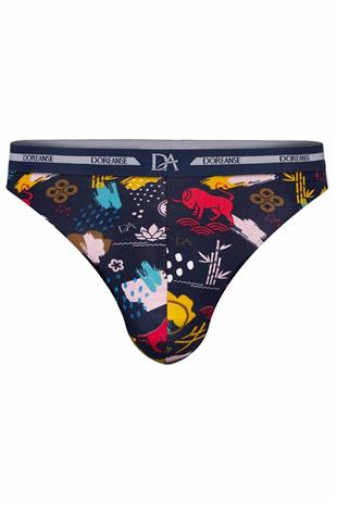 Erkek Çok Renkli Modal Fantazi String Baskılı Sexy Tanga 1264