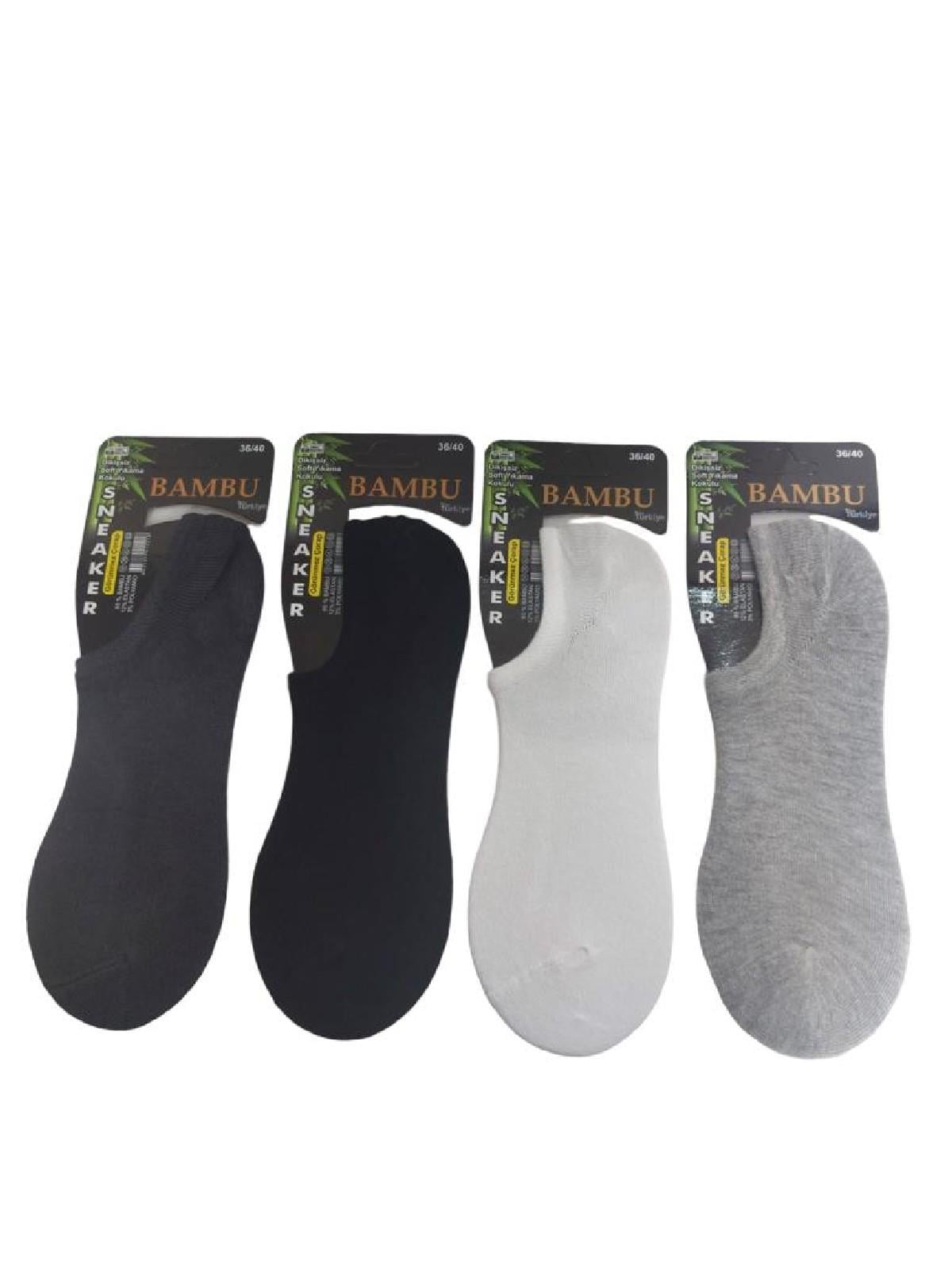 4'LÜ BAMBU SNEAKER KADIN ÇORABI