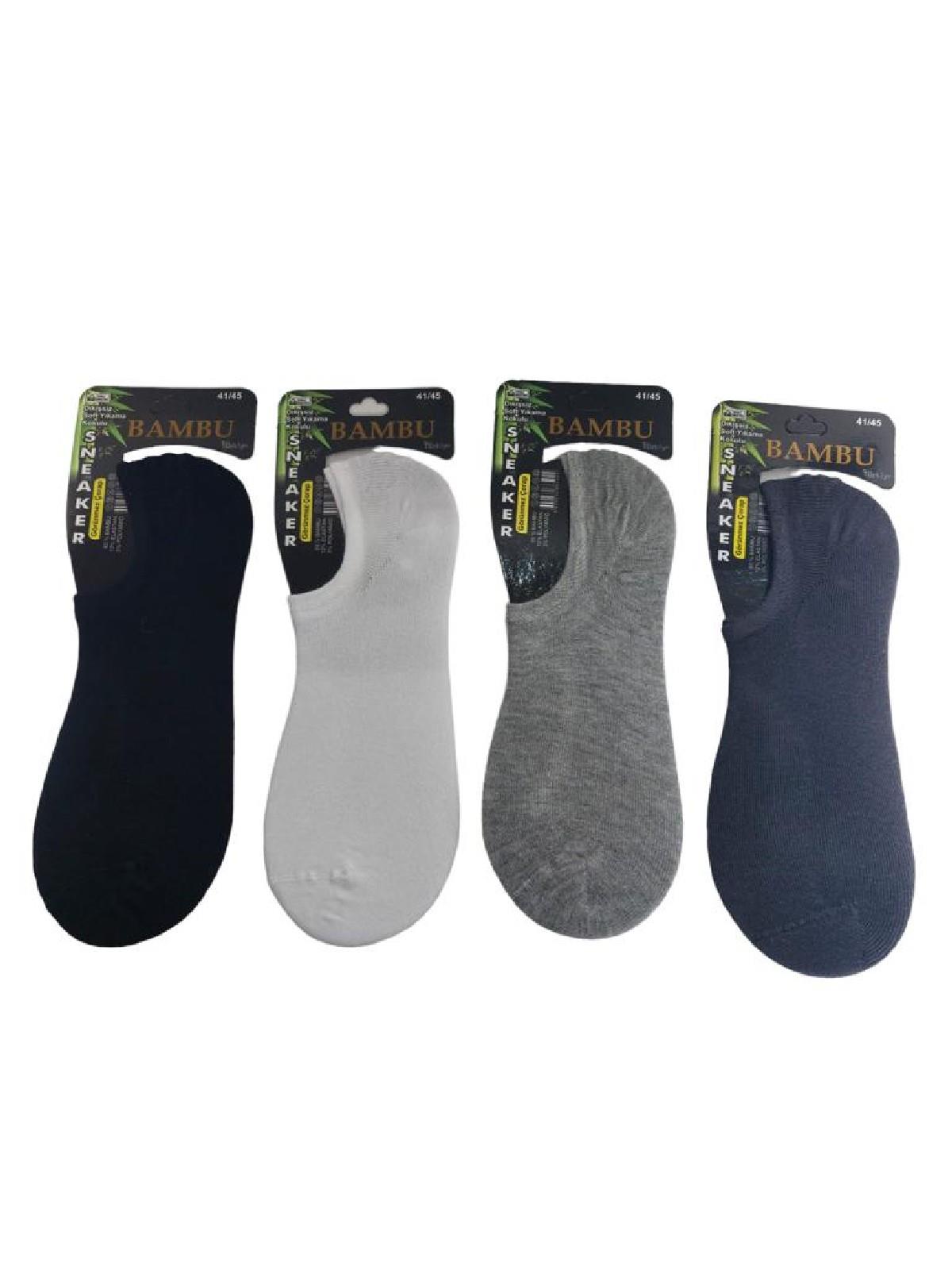4'LÜ DİKİŞSİZ BAMBU SNEAKER ERKEK ÇORABI