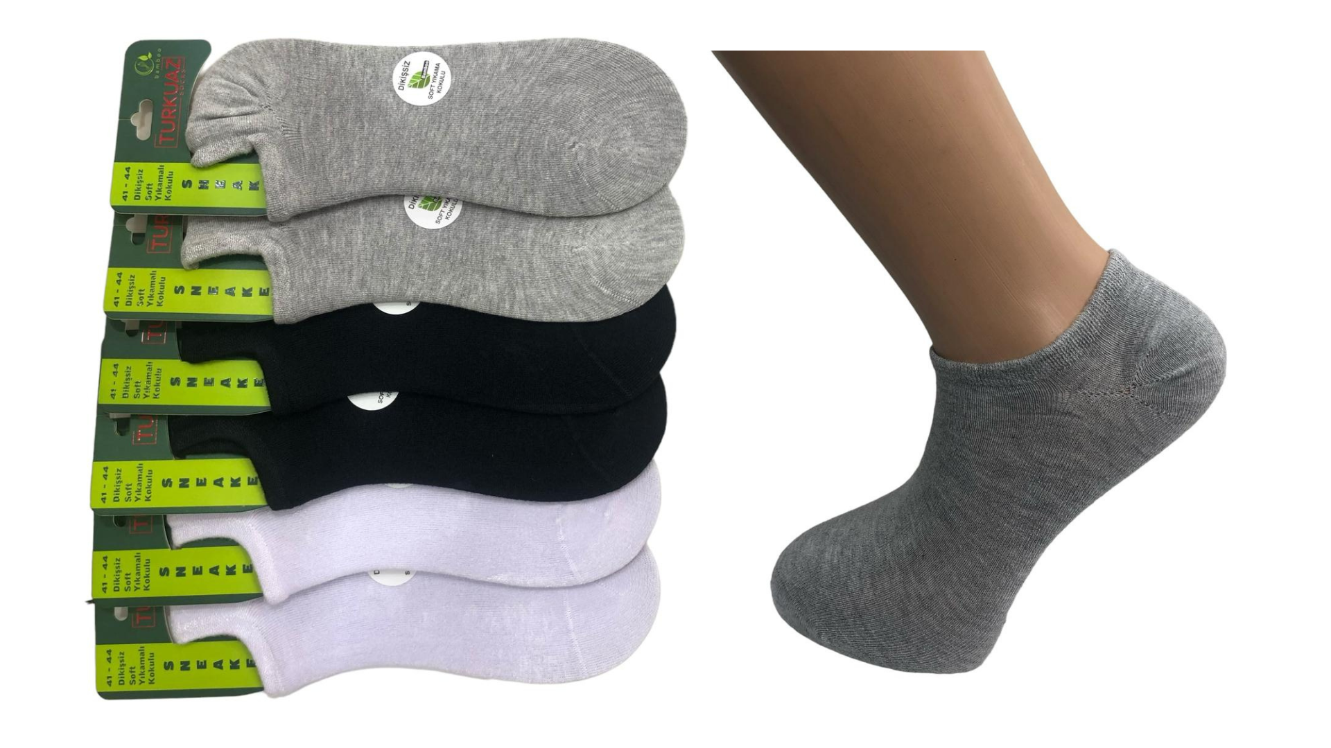 6'LI DİKİŞSİZ YAZLIK BAMBU ERKEK SNEAKERS ÇORAP