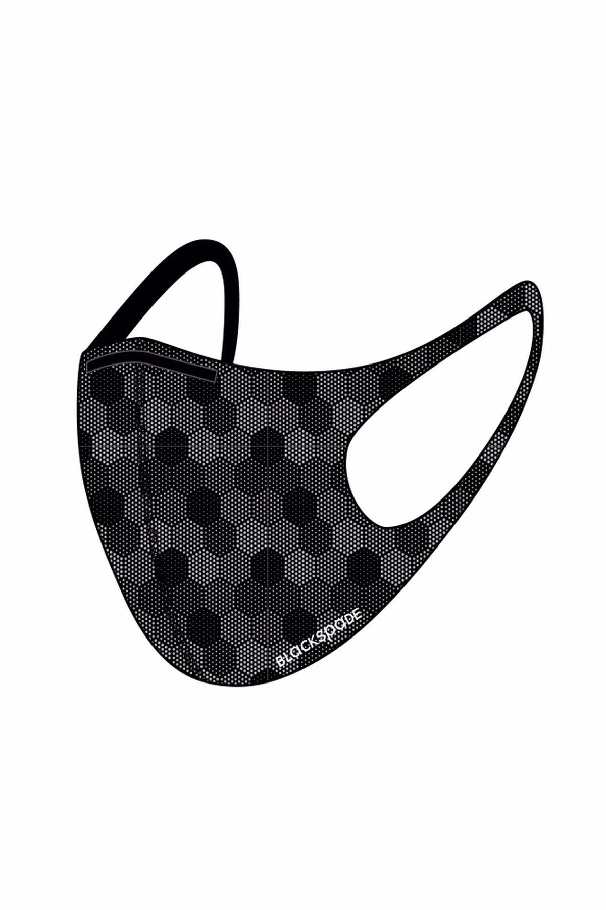 Blackspade Yıkanabilir Kumaş Yetişkin Maskesi - 90021 - Altıgen Desen