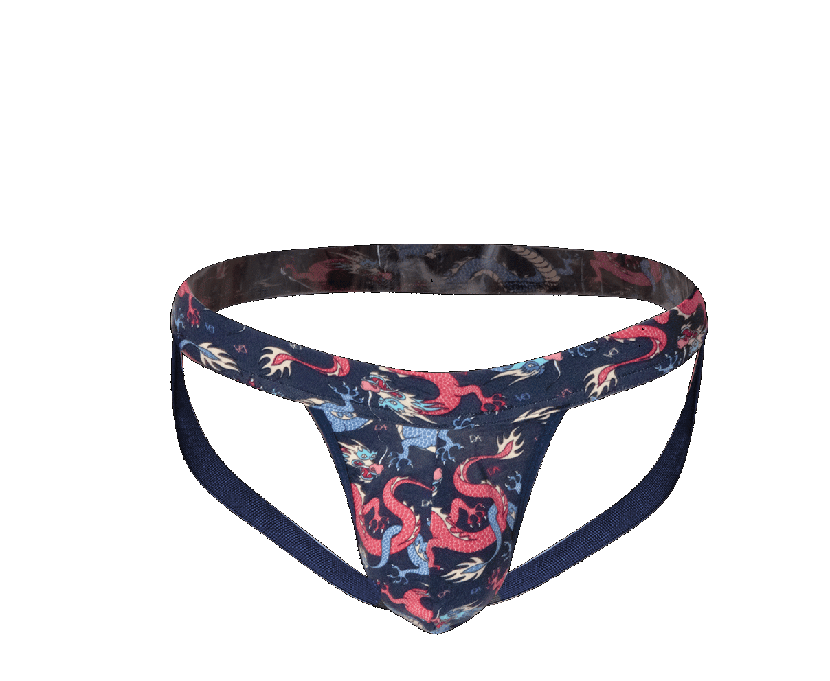 ERKEK FANTEZİ RENKLİ EJDERHA DESENLİ JOCKSTRAP STRING 1026