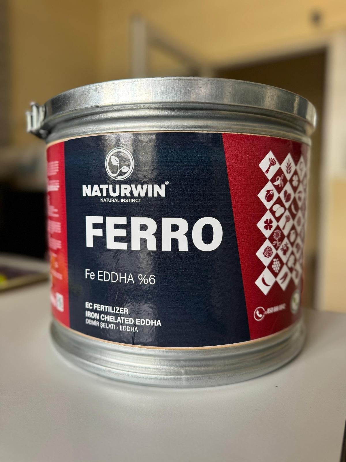 Naturin Ferro %6 EDDHA Demir İçeren Toz Gübre 5 Kg (VARİL)