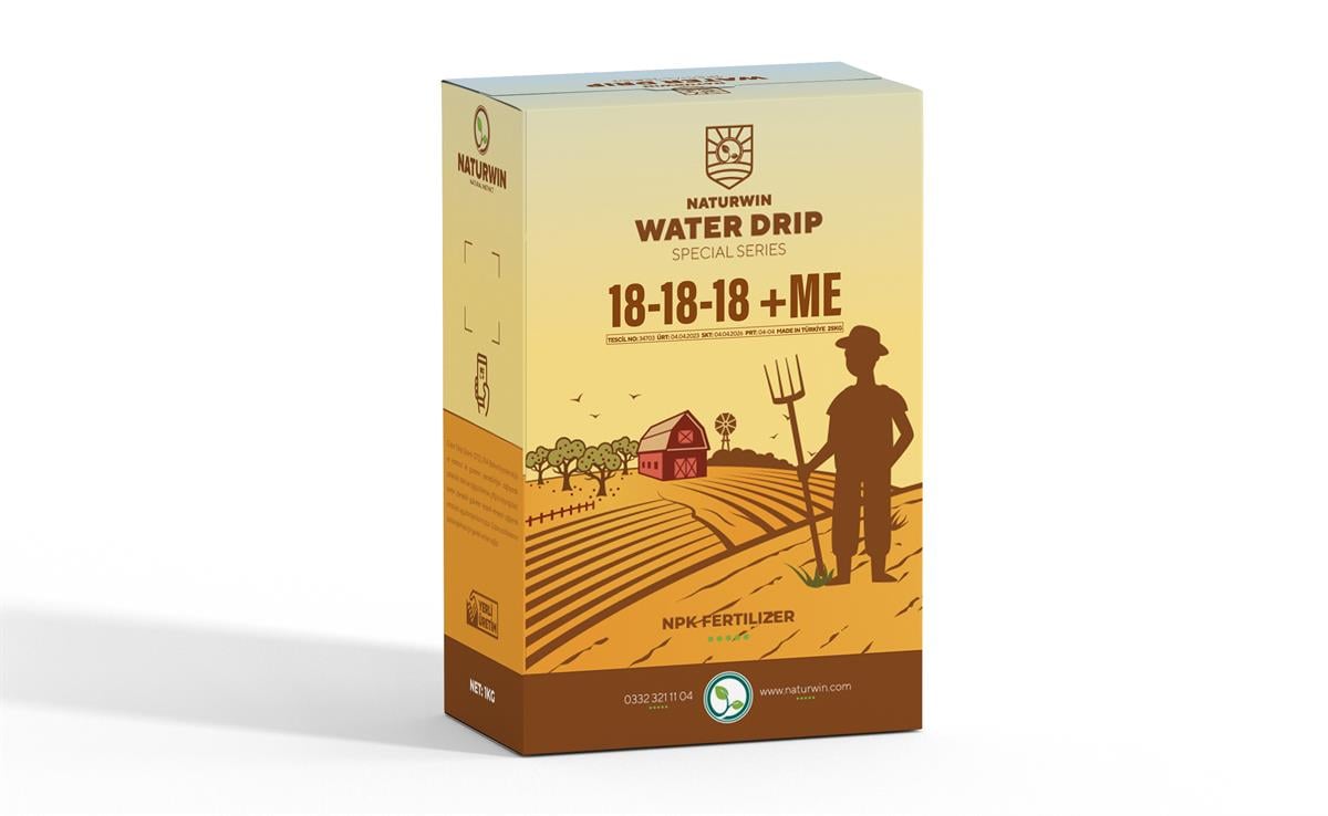 Damlama Gübresi Naturwin Water Drip 18-18-18+Me Npk Gübre 1 KG