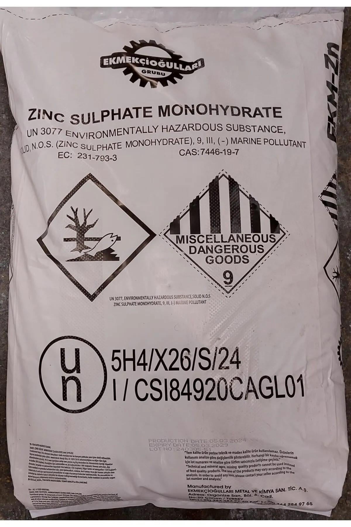 EKMEKÇİOĞULLARI ÇİNKO SÜLFAT MONOHİDRAT 25 KG