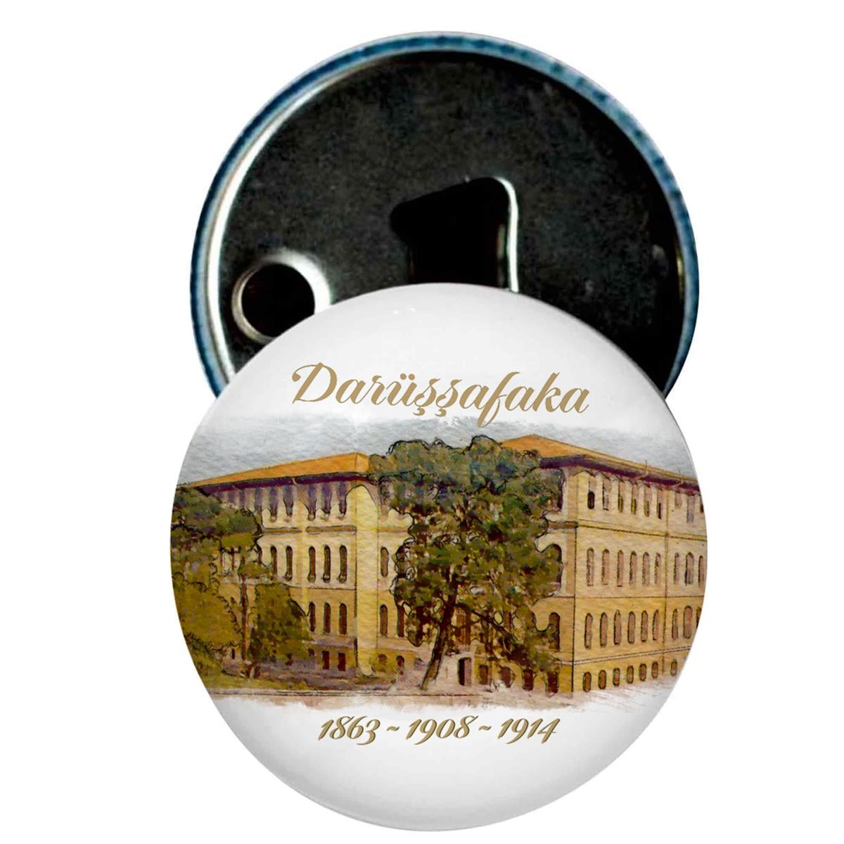 Darüşşafaka Nostaljik Bina Baskılı Tarihli Buzdolabı Magnet Kapak Açacak