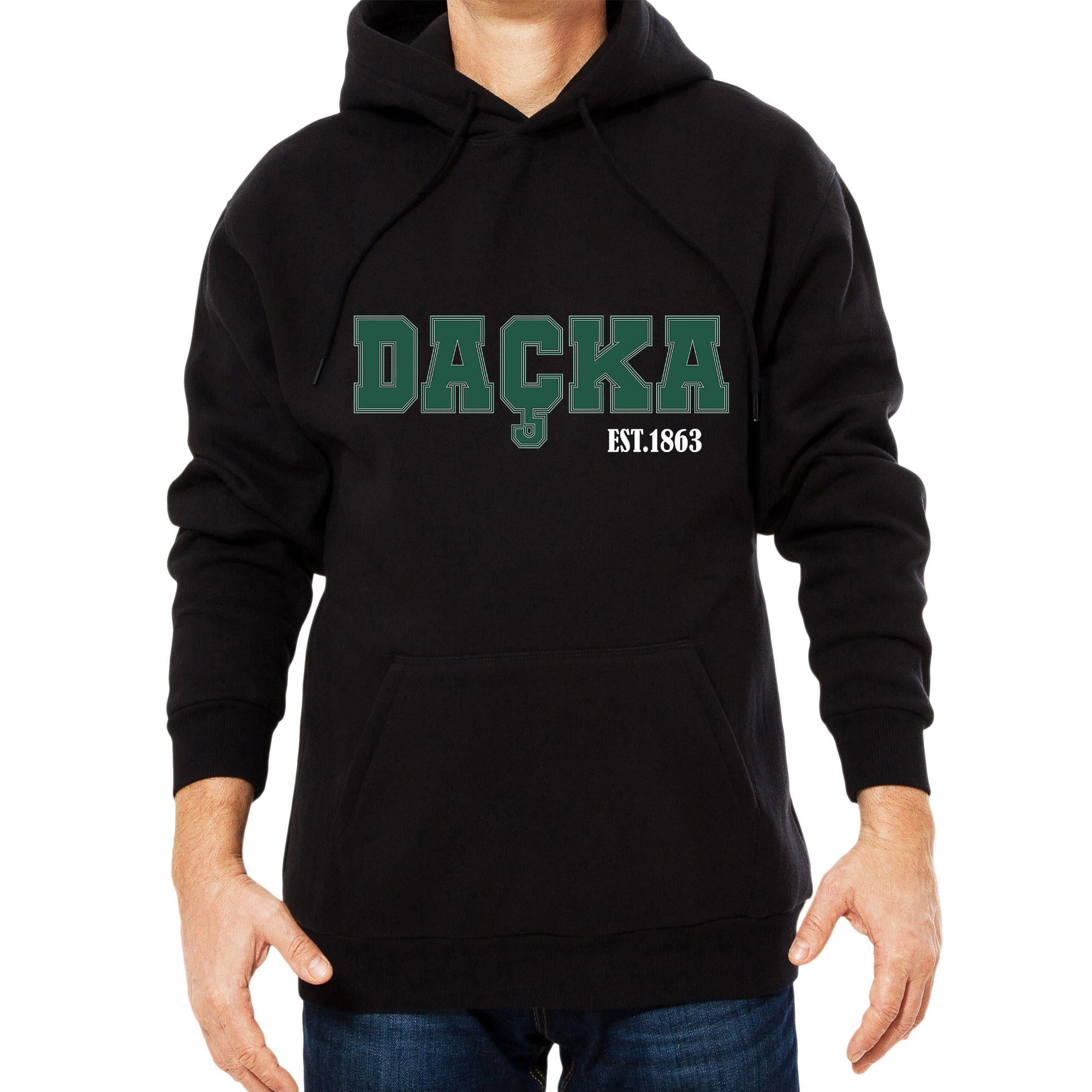 Kapüşonlu Hoodie Siyah Daçka 1863