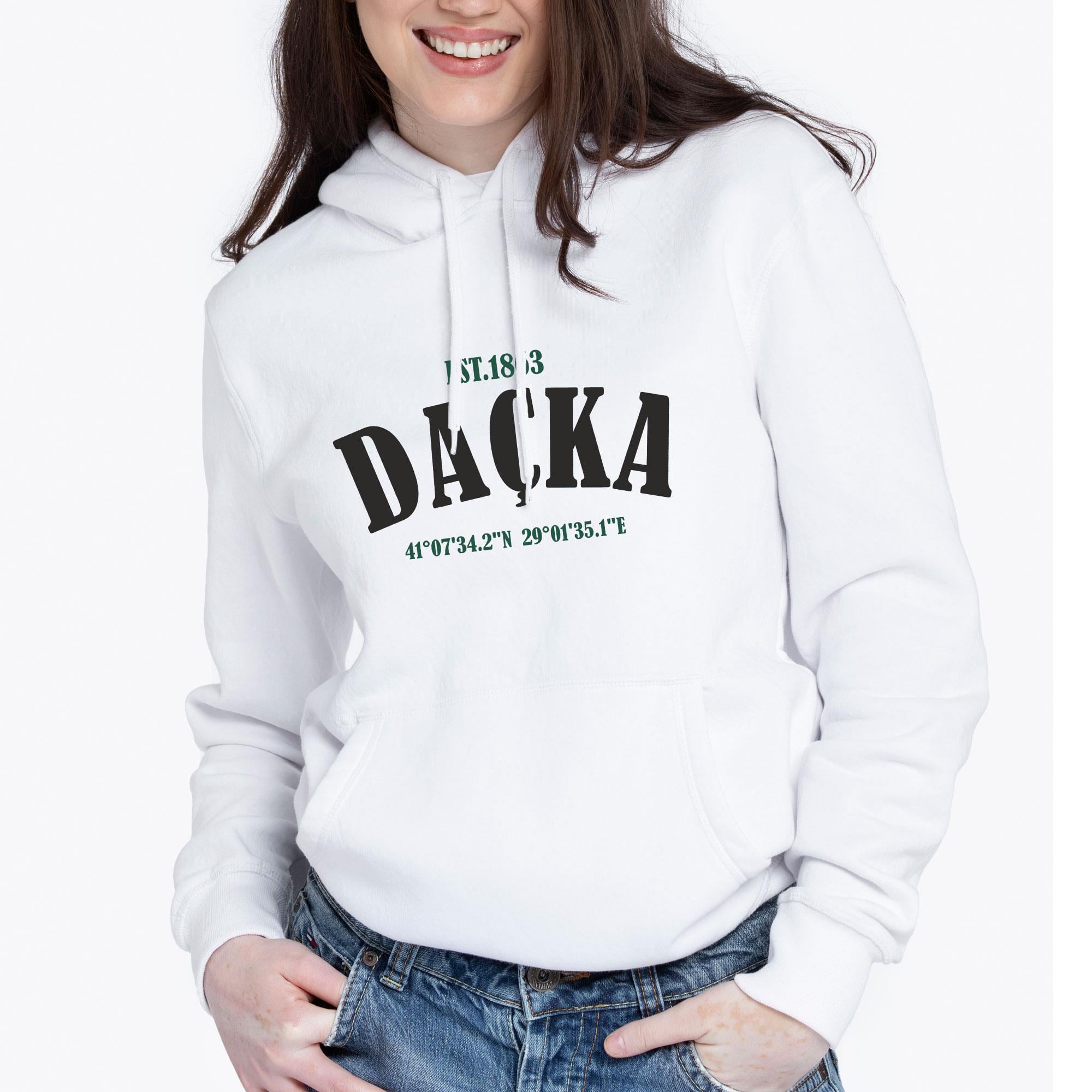 Kapüşonlu Sweatshirt - Hoodie Beyaz Darüşşafaka Lisesi Konum