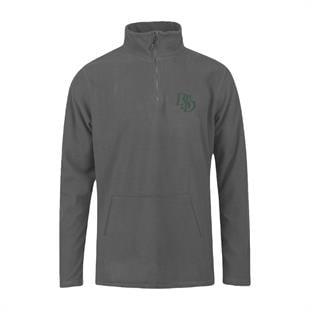DŞD Nakış Logolu Yarım Fermuarlı Kangru Cepli Polar Sweatshirt
