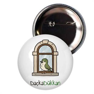 Kırlangıç İğneli Çanta Rozeti Penceredeki Kuş