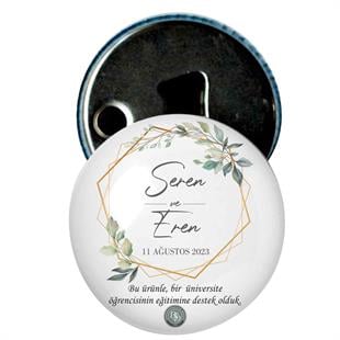 Nikah Şekeri Magnet Baskılı Kapak Açacak Floral