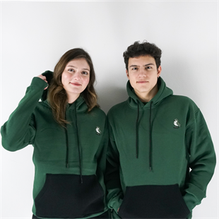 Yuvada Duran Kırlangıç Unisex Hoodie Yeşil