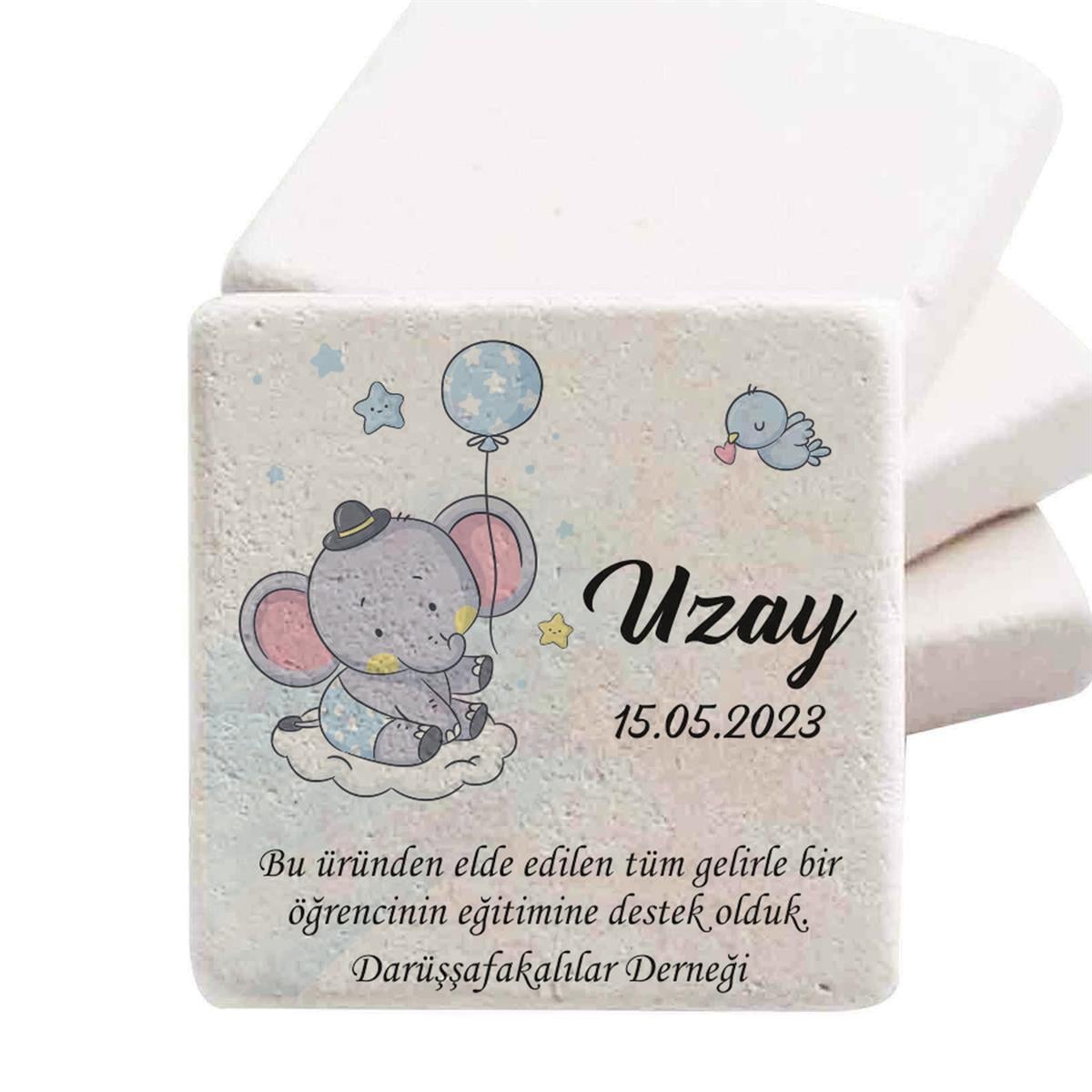 Bebek Şekeri Magnet Kişiye Özel Doğal Taş Magnet Sevimli Fil