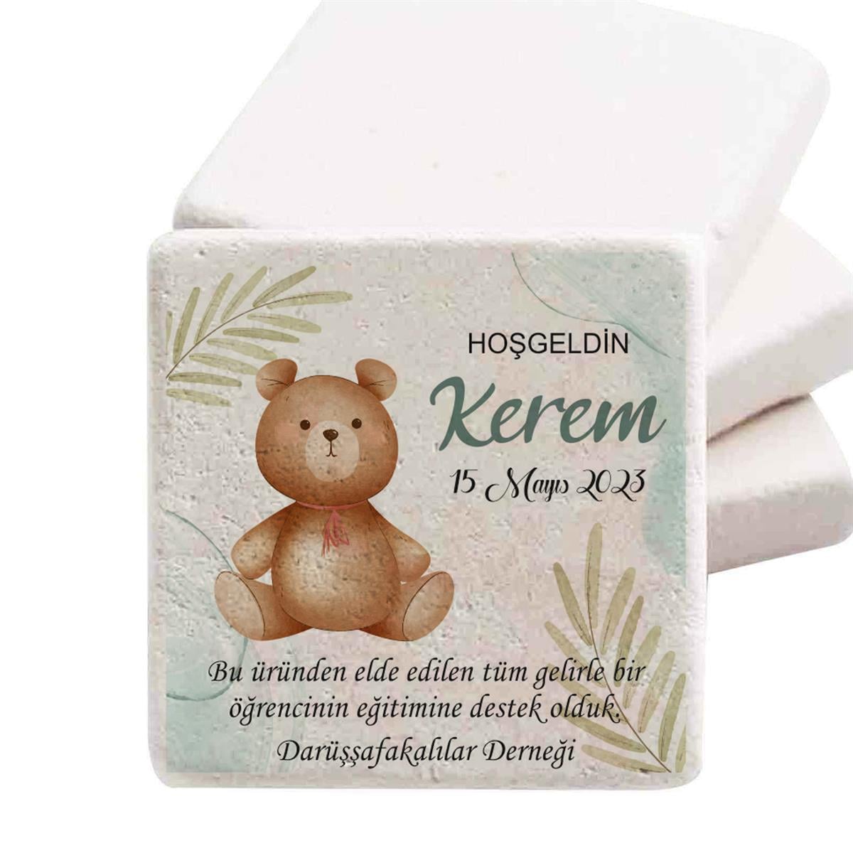 Bebek Şekeri Magnet Kişiye Özel Doğal Taş Magnet Ayıcık
