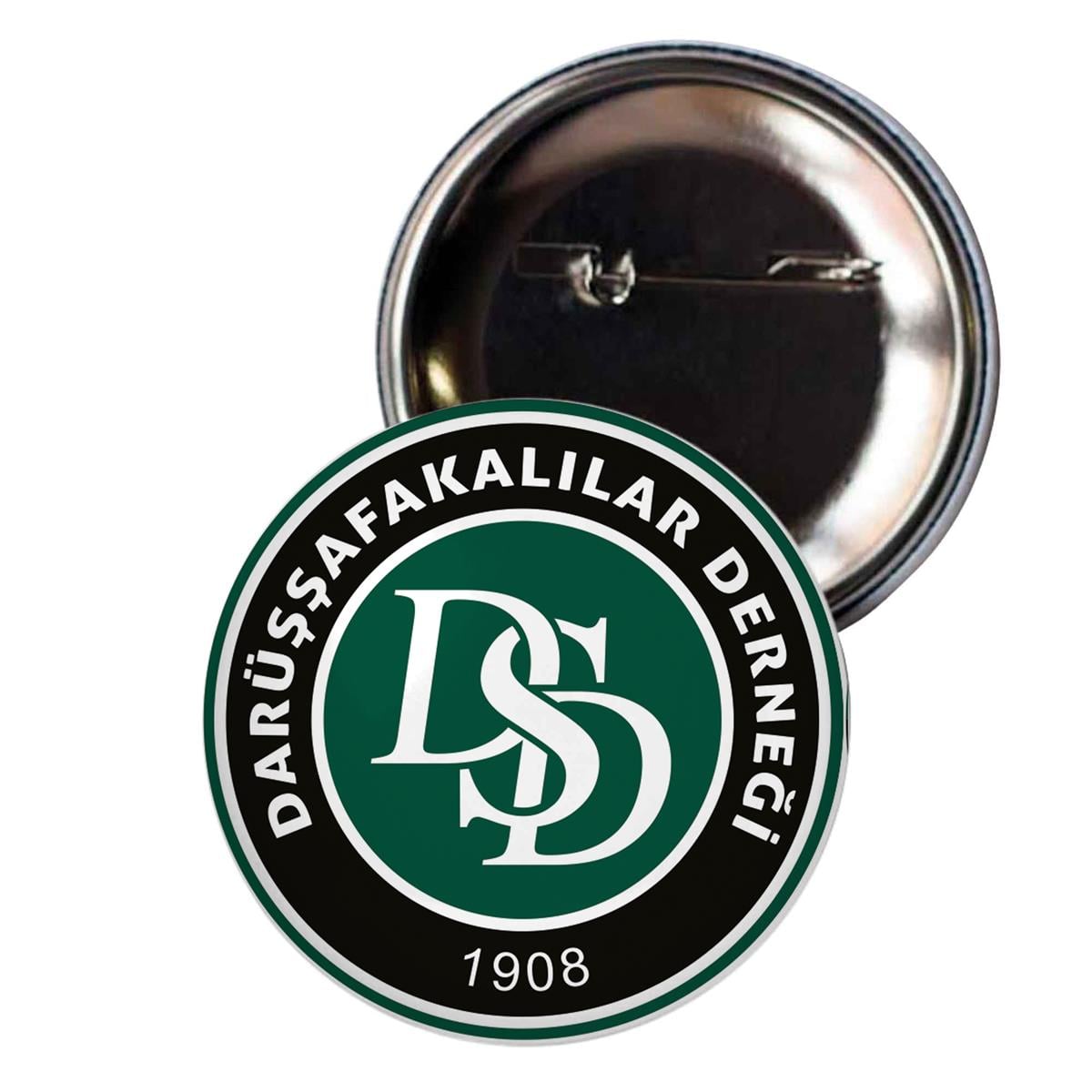 Darüşşafakalılar Derneği Yeşil Siyah Logo Baskılı İğneli Çanta Rozeti
