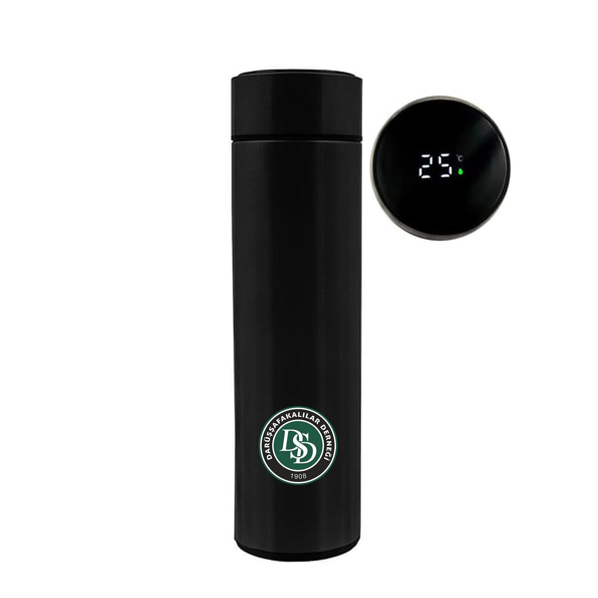 Dereceli Termos Siyah 500 Ml Darüşşafakalılar Derneği Logo Baskılı