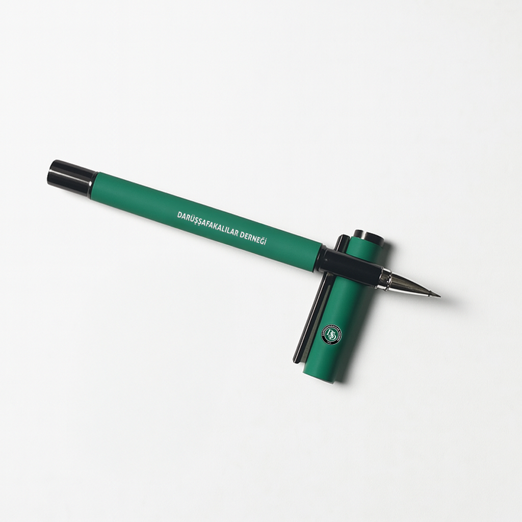 Metal Rubber Roller Kalem Darüşşafakalılar Derneği Logo Baskılı - Yeşil