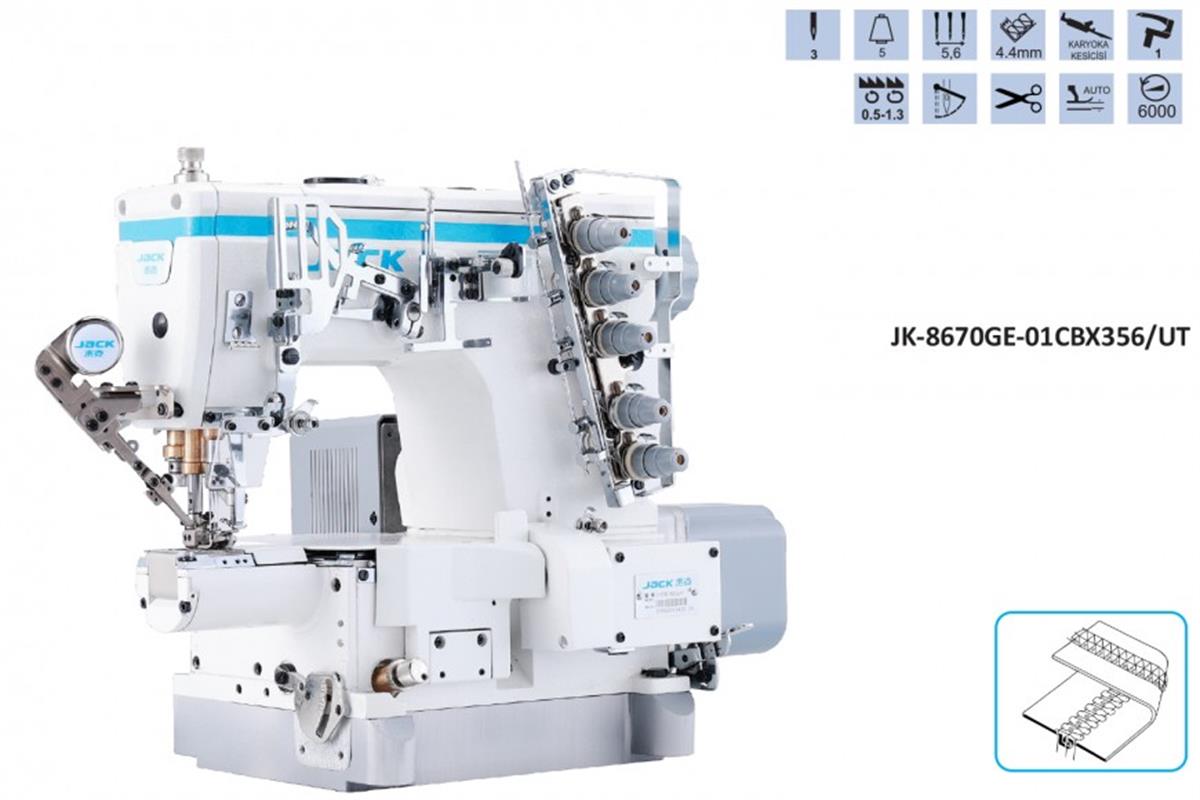 JACK JK-8670BDII-01CBx356/UT Mini Burunlu Reçme Makinesi İplik Kesicili