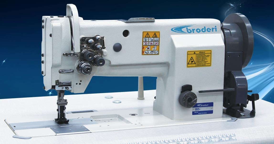 BRODERİ BD-20608-2 Çift İğne Çift Pabuç İğne Ve Ayak Transportlu Mekanik Deri Makinası