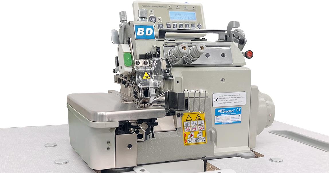 BRODERİ BD-2242EXT-32P2-E/PL Transportlu Giyotinli Cep Biye Overlok (Elektrikli)