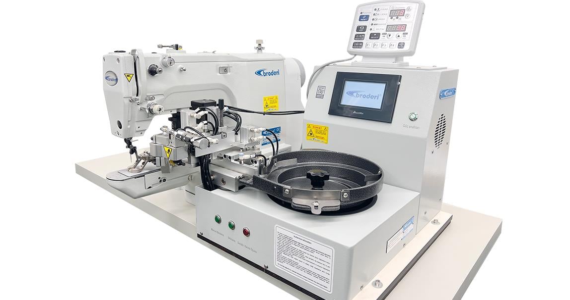 BRODERİ BD-438 D/K Otomatik Kovalı Düğme Dikme Makinası