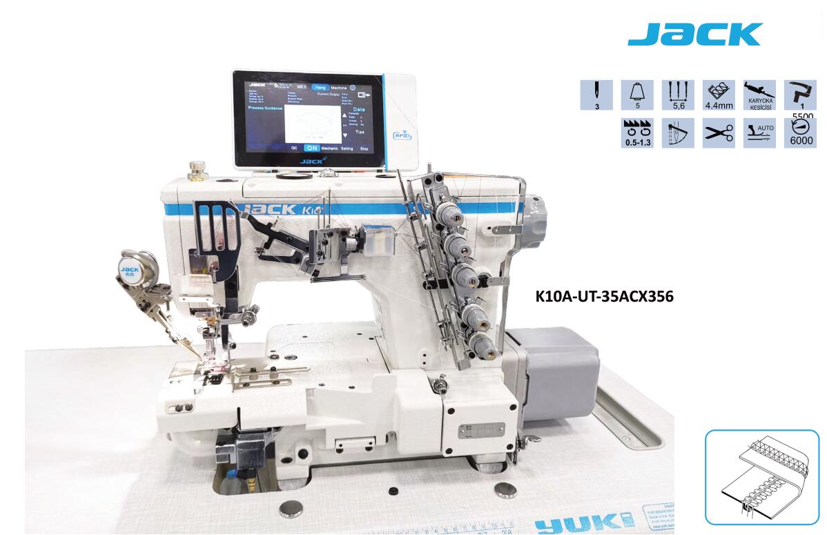 JACK K10A-UT-35ACX356 Regulalı Reçme Makinesi İplik Kesmeli Havalı
