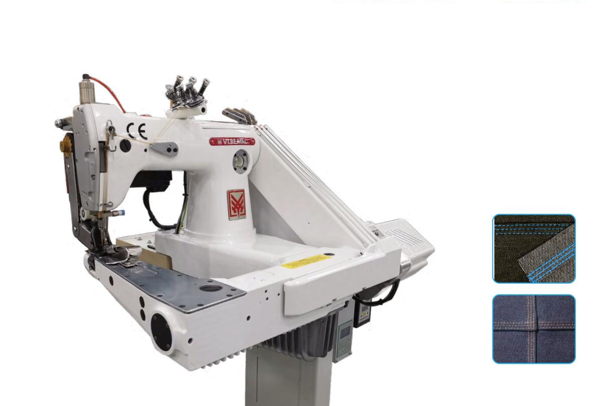 WİBEMAC S2261-D 3 İğne Zincir Dikiş Kollu Makinesi (3,2mm) Kot Tam Yağlı