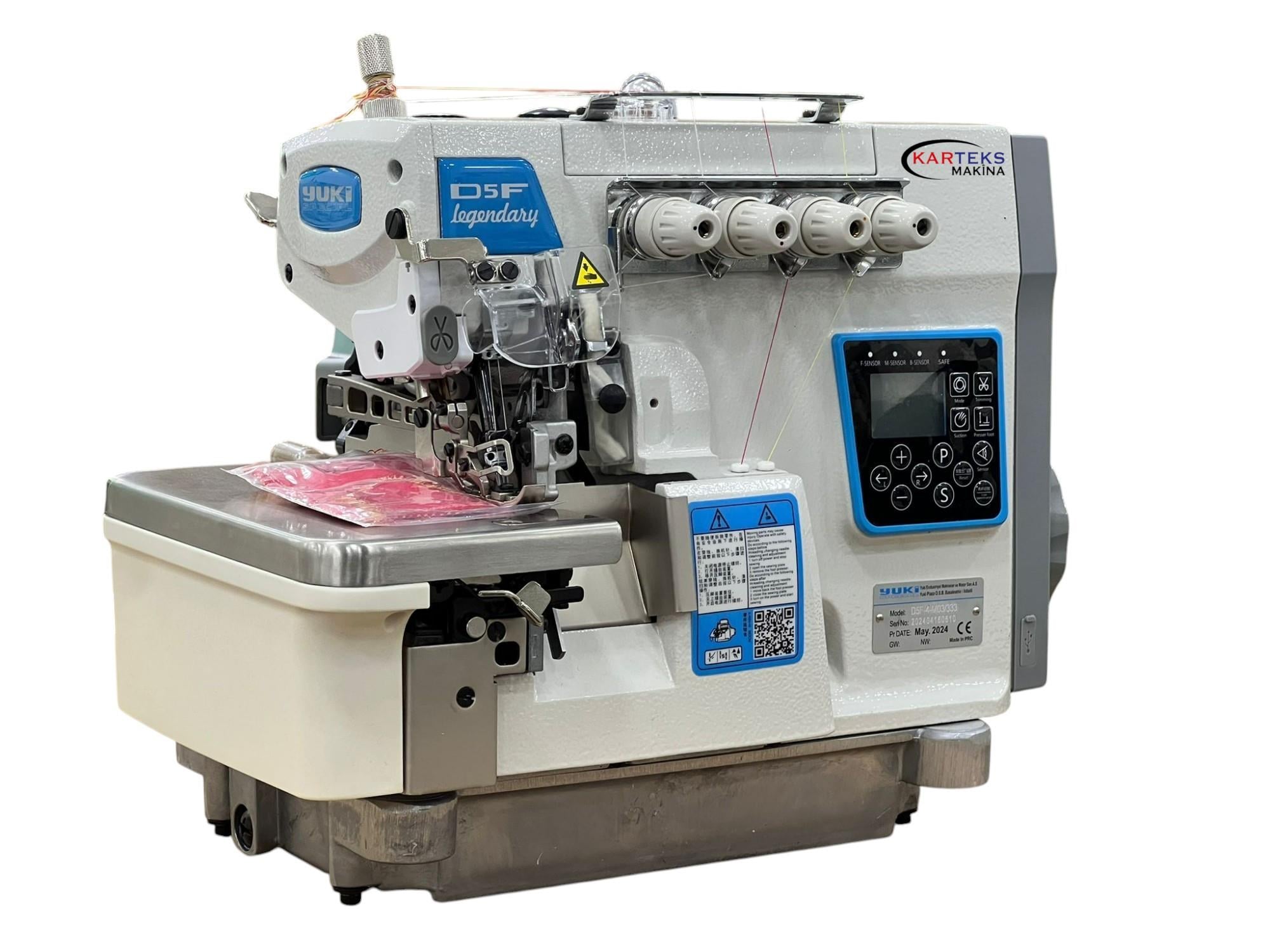 YUKİ D5F-4-M03/333 4 İplik Akıllı İp Kesicili Overlok Makinesi