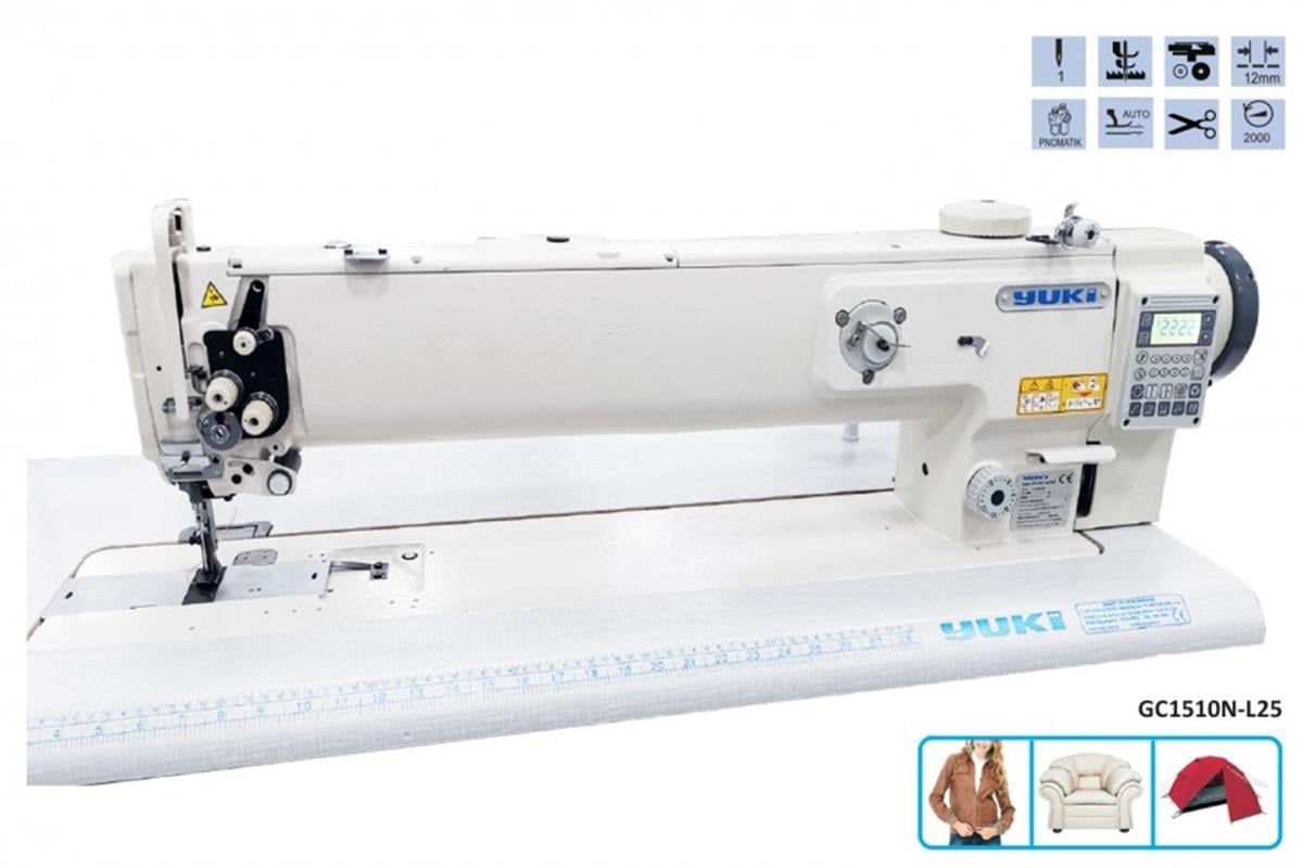 YUKİ GC-1510N-L25-7 Çift Papuç Tek İğne Makine (65cm) İplik Kesicili