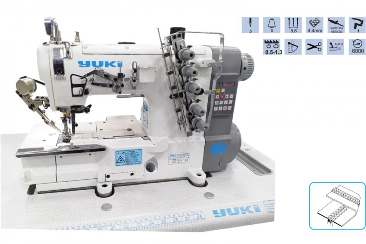YUKİ YK-500T-7UT Etek Reçme Makinesi İplik Kesicili Elektrikli