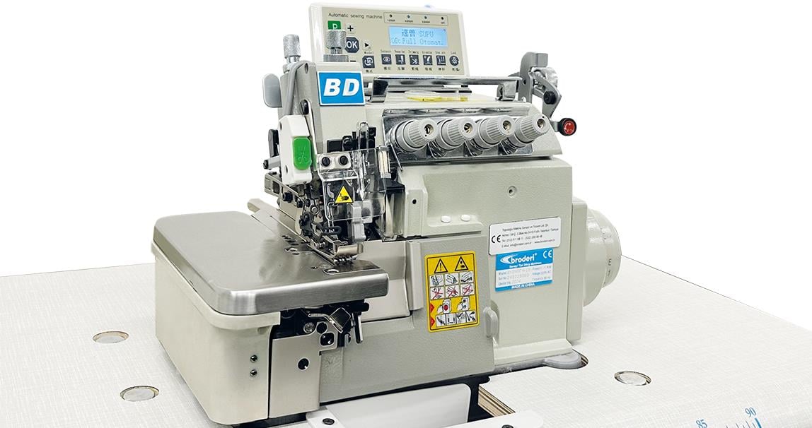 BRODERİ BD-3216EXT-W-E/PL Full Otomatik 5 İplik Transportlu (Safari) Akıllı Overlok Makinası