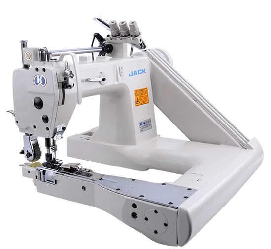 JACK JK-T9270D-12Q-PL 2 İğne Zincir Dikiş Kollu Makinesi (4.8 mm) Gömlek Çifli Merdaneli