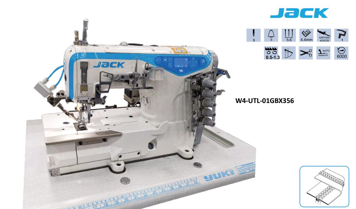 JACK W4-UTL Etek Reçme Makinesi İplik Kesicili Havalı