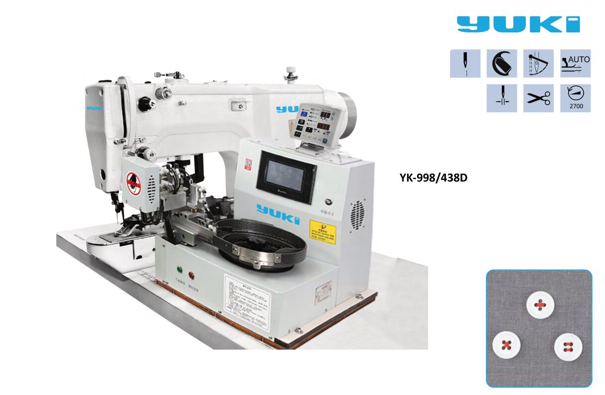 YUKİ Düğme Dikiş Makinesi Kova Beslemeli Kilit