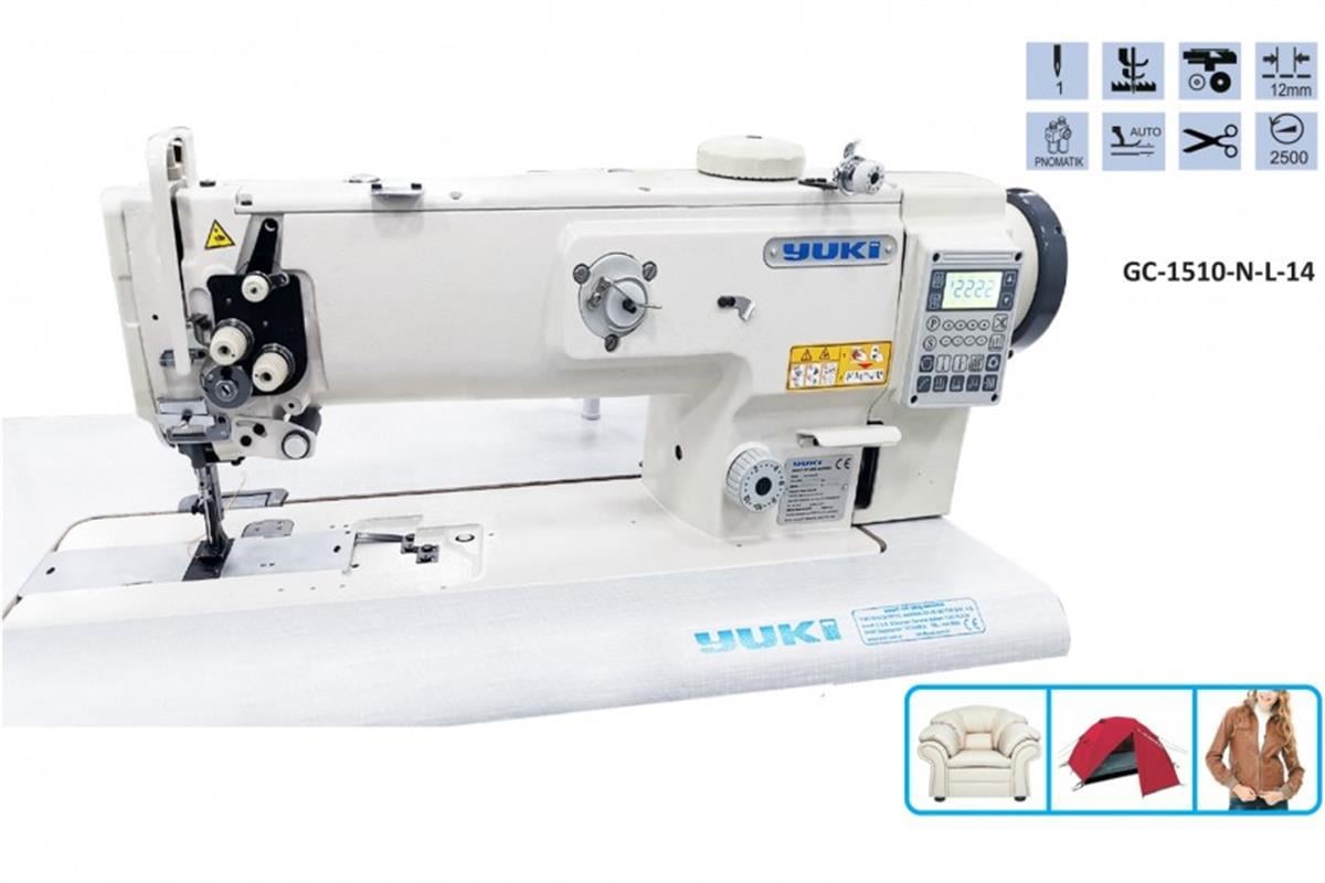 YUKİ GC-1510N-L14-7 Çift Papuç Tek İğne Makine (35cm) 12mm İplik Kesicili