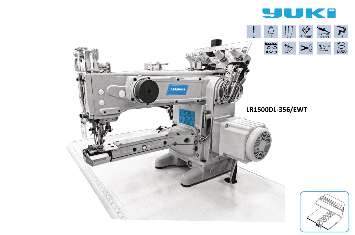 YUKİ LR1500DL-356/EWT Dik Burunlu Reçme Makinesi İplik Kesicili