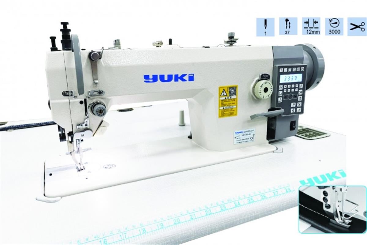 YUKİ YK-0303-D4 Çift Papuç Tek İğne Makine İplik Kesicili 12mm