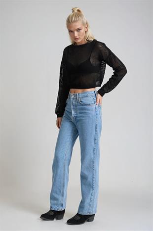 Ajurlu Crop Triko Kazak 1424