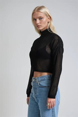 Ajurlu Crop Triko Kazak 1424