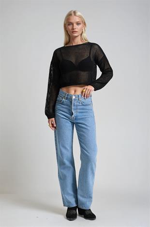 Ajurlu Crop Triko Kazak 1424