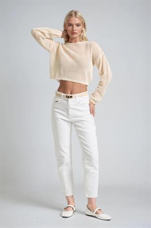 Ajurlu Crop Triko Kazak 1424