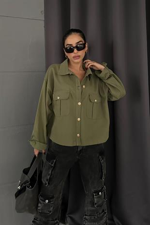 Anya Oversize Gabardin Ceket 6063-8 R4-G-K2