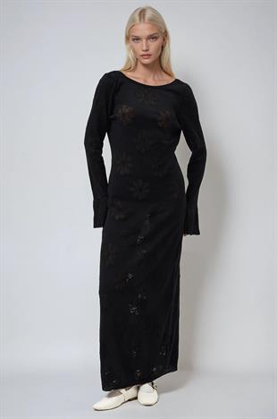 Belen Çiçek Desenli Maxi Boy Elbise 2793 R2-J-K2