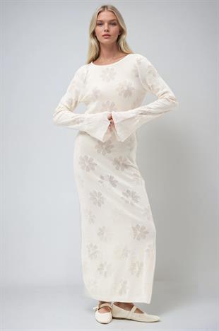 Belen Çiçek Desenli Maxi Boy Elbise 2793 R2-J-K2