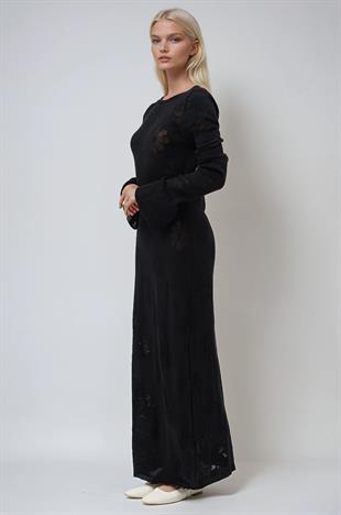 Belen Çiçek Desenli Maxi Boy Elbise 2793 R2-J-K2