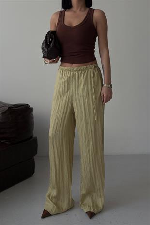 Beli Büzgü Detaylı  Rahat Pantolon   0128