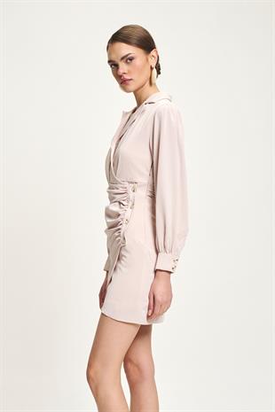 Beli Drapeli Kruvaze Elbise 2926 R4-I-K2